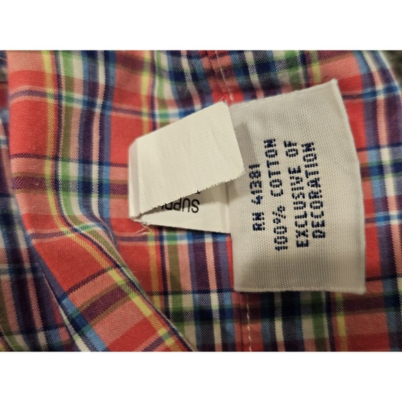 Ralph Lauren Men's Plaid Red Long Sleeve Button-Up Shirt Size L Cotton - Picture 8 of 8